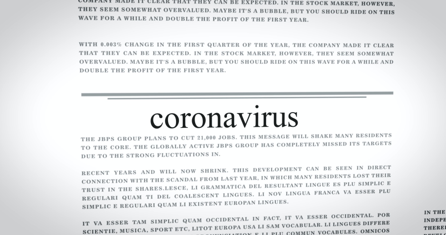 Coronavirus SARS CoV-2 headlines in the international press. Internet, TV, newspapers report on the worldwide pandemic Royalty-Free Stock Footage #1086331382