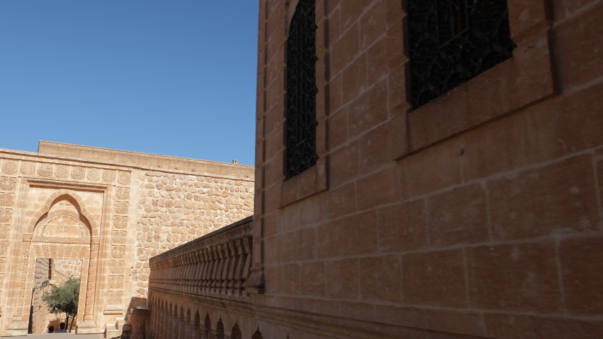 Mor Gabriel Syriac Monastery in Midyat Town, Mardin, Turkey. Dayro d-Mor Gabriel also known as Deyrulumur, is the oldest surviving Syriac Orthodox monastery in the world. Slow steadicam footage.