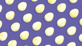 Isometric easter eggs background. Loop animation seamless pattern. Yellow eggs moveing up and down on a violet background. Digitally generated image for easter celebration concept - Powered by Shutterstock - Get 15% off with code: PIKWIZARD15