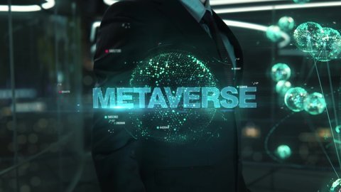 Metaverse with Business Transformation hologram concept