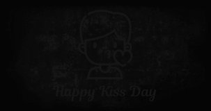 Neon sign animation text happy Kiss day, motion graphic animation