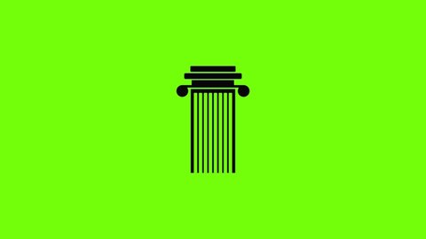 Cylindrical column icon animation best simple object on green screen background
