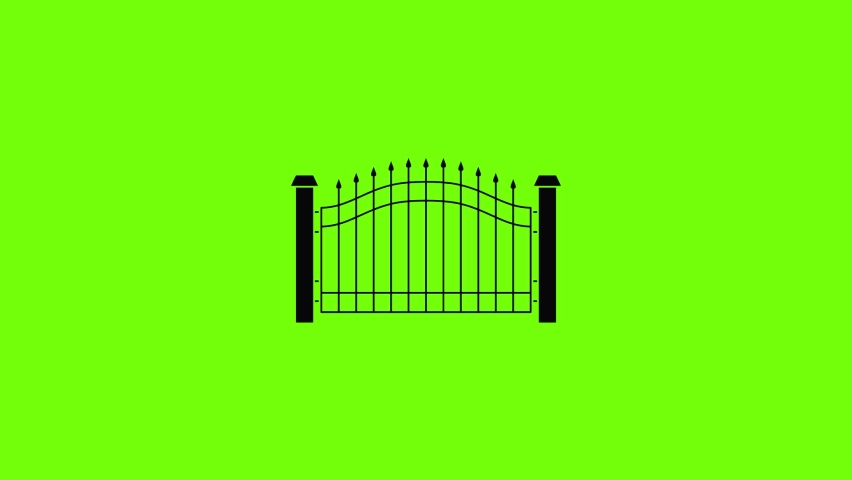 Park fence icon animation best simple object on green screen background | Shutterstock HD Video #1086348992