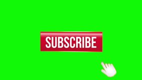 Animated Mouse Clicking a Subscribe Button and notification bell Button Icons isolated  on Green Screen Chroma Key. Graphic Element for Video Channels, Banner,  - Powered by Shutterstock - Get 15% off with code: PIKWIZARD15