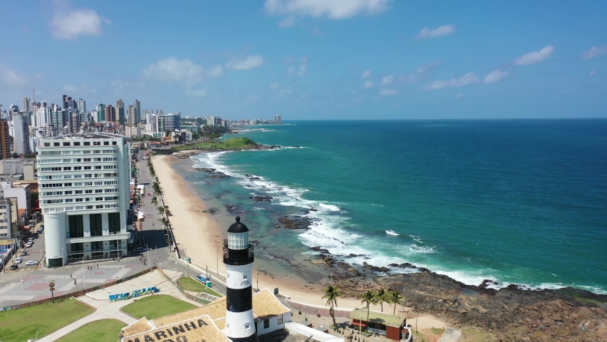 Cityscape of Salvador state of Bahia Brazil. Tropical scene tourism city. Northeast Brazil. Vacations travel. Tropical destinations.