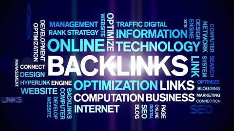 Backlinks animated tag word cloud,text design animation kinetic typography seamless loop. 