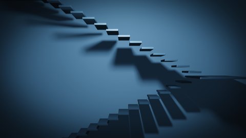 The climbing the stairs in the minimal simple space.
3DCG Abstract background loop motion.