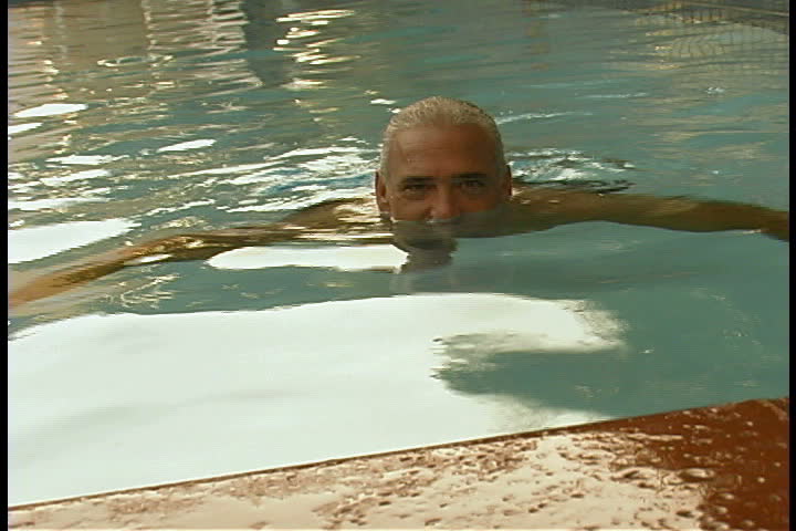 Mature Man in Pool