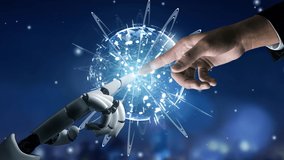 3D rendering artificial intelligence AI research of robot and cyborg development for future of people living. Digital data mining and machine learning technology design for computer brain. - Powered by Shutterstock - Get 15% off with code: PIKWIZARD15