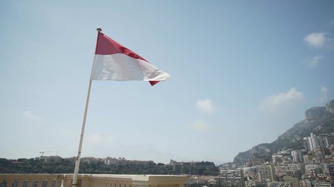 Close up of the flag of Monaco