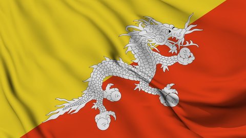 Flag of Bhutan. High quality 4K resolution
