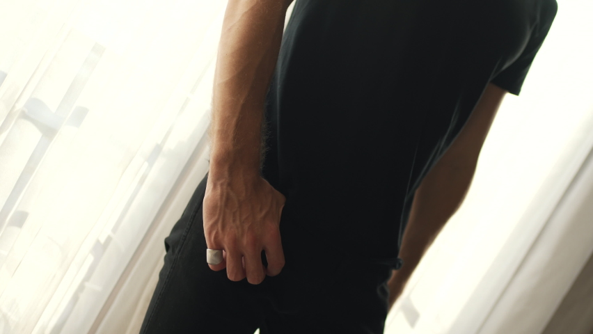 a sporty man model posing