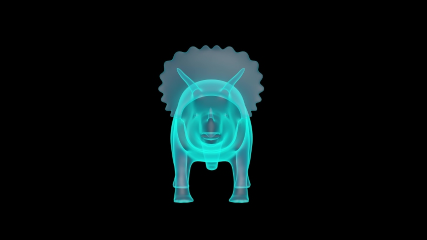 A Beautiful 3D Triceratops Holograph turntable render