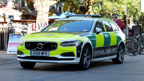 Norwich, Norfolk, United Kingdom. Circa June 2021. Norfolk Accident and Rescue Service - NARS - Critical Care Unit Response Car parked at Norwich Market.