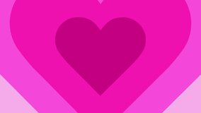 Valentine's Day animated video. pink or purple valentine background video. simple animated background with the theme of love. Valentine's day pink heart motion graphic seamless loop background