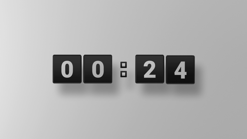 Countdown. Countdown 5 minutes. Countdown on glossy black box. Black cube. White background. 3D. 3D Rendering Royalty-Free Stock Footage #1086425462