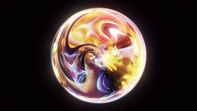 Colorful glowing neon orb. isolated abstract sphere on black background. 4K vj loop, 3D rendering - Powered by Shutterstock - Get 15% off with code: PIKWIZARD15