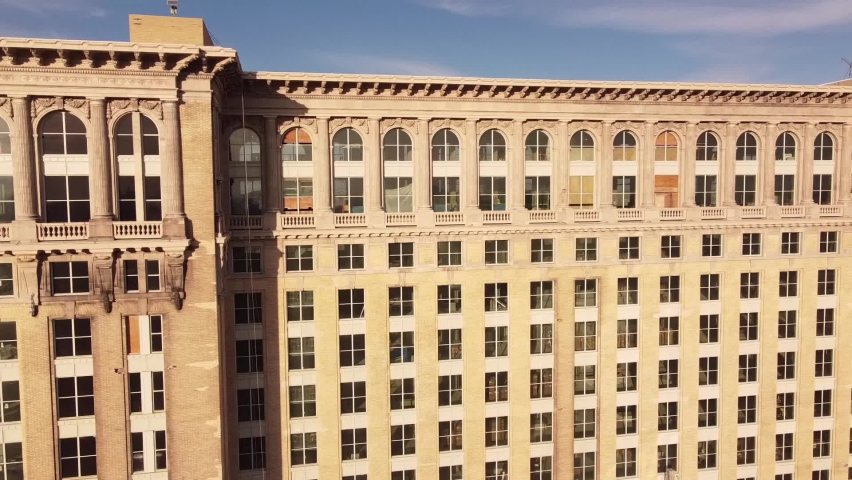 Ariel Close-up of Detroit Central, being remodeled, December 2021