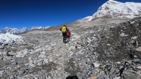 World's fourth-highest mountain peak Mount Lhotse trek. 
