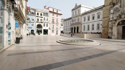Coimbra, Portugal. - March 18, 2020. City Hall, Igreja de Santa Cruz.