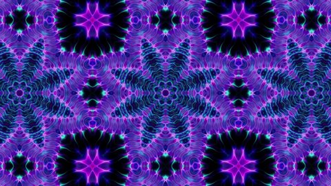 Psychedelic Neon Light Kaleidoscope Art Effect