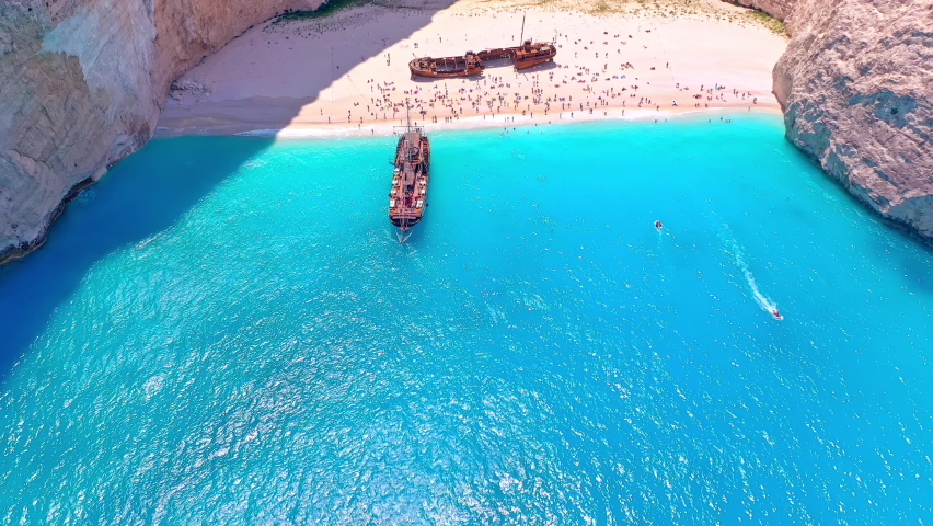 Navagio Shipwreck beach Greece Zakynthos island Royalty-Free Stock Footage #1086450677