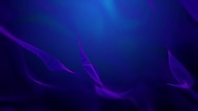 Abstract blue violet mesh pattern as slow flowing waves motion. Animated seamless video loop decorative fractal background template.