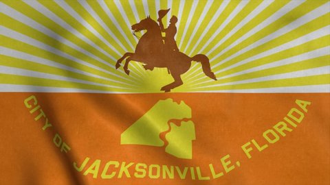 Jacksonville city flag waving in the wind