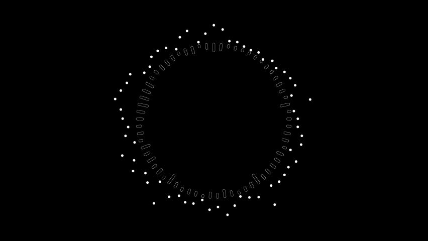 Abstract music HUD circle equalizer background. White audio equalizer animation.