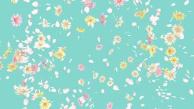 Daisy and Petals Blast on Pastel Background. 3D rendering. Blast of daisy on pastel background - Powered by Shutterstock - Get 15% off with code: PIKWIZARD15