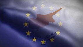 EU Cyprus Flag Loop Background 4K