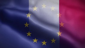 EU France Flag Loop Background 4K