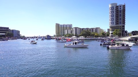 Tampa, FL USA - 01 29 2022: Gasparilla pirate  festival in tampa fl