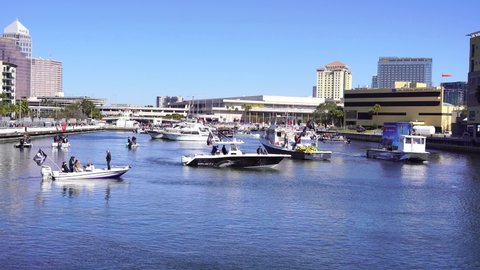 Tampa, FL USA - 01 29 2022: Gasparilla pirate  festival in tampa fl
