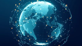 Bitcoin digital blocks security connections. Futuristic digital money and technology worldwide network concept. Bitcoin is popular in global business and as a safe haven asset. Blockchain technology. - Powered by Shutterstock - Get 15% off with code: PIKWIZARD15