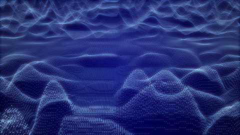 Abstract Blue Particles Animation for Digital World Background