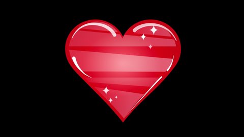 3D Red crystal heart vector illustration. Modern style heart animation Isolated on black background. Valentine's Day, Woman's Day or Mother's Day Social Media Design Element. Social Media Red Icon.