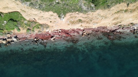 Aerial drone from Nafplio, Greece Mediterranean Sea