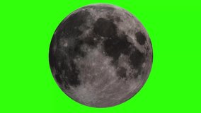moon animation video on green screen. 4k video of moon.