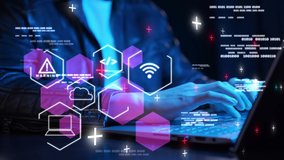 Cybersecurity cybercrime digital wallet VPN internet scam, businessman mobile phone network technology virus attack risk protection, identity privacy data hacking, AI artificial intelligence firewall - Powered by Shutterstock - Get 15% off with code: PIKWIZARD15