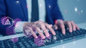 Cybersecurity cybercrime internet scam, businessman using digital network technology computer virus attack risk protection, identity privacy data hacking, AI artificial intelligence firewall - Powered by Shutterstock - Get 15% off with code: PIKWIZARD15