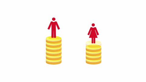 Animated video of gender pay inequality (on transparent background)	