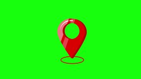 4K Animated Location Icon. 3D Style Map Pointer icon. Flat animation design Isolated on Green Chroma Key  Background. Gps Navigator Pin Checking in Red Color.   - Powered by Shutterstock - Get 15% off with code: PIKWIZARD15