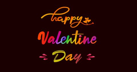 Animated of Happy Valentines Day colorful text letters
