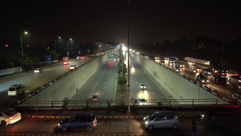 An Beautiful Night View Of Jinnah Avenue Underpass, G-7 And G-8  Blue Area, Islamabad, Pakistan.