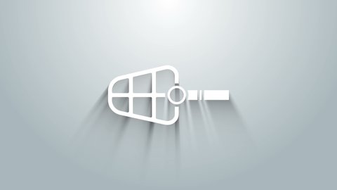 White Dog muzzle icon isolated on grey background. 4K Video motion graphic animation.