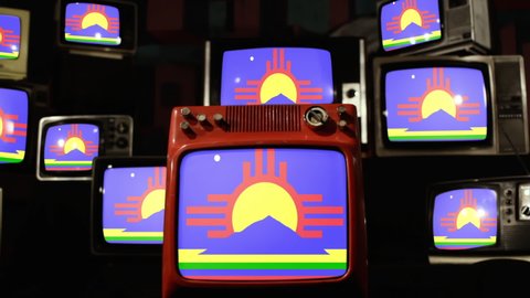 Flag of Roswell, New Mexico, and Vintage Televisions.