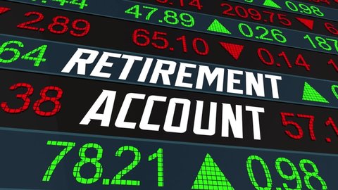 Retirement Account Stock Market Investment Portfolio Grow Wealth Savings 401K IRA 3d Animation