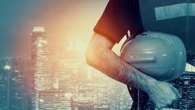 Future building construction and inventive engineering project concept with HUD hologram graphic design. Building engineer, architect people or construction worker works with modern civil technology. - Powered by Shutterstock - Get 15% off with code: PIKWIZARD15