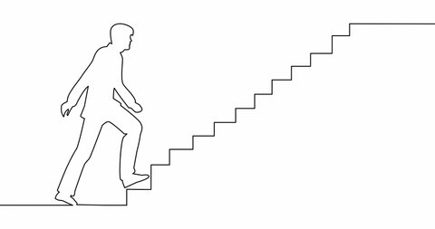 Self Drawing Line Animation Man Climbs Stock Footage Video (100% ...